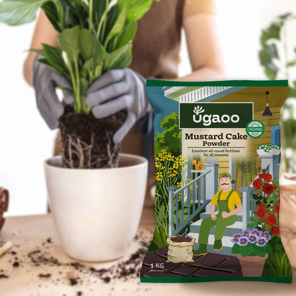 Ugaoo Mustard Cake Powder for Healthy Plants And Soil - 1 Kg - Gardening Accessories