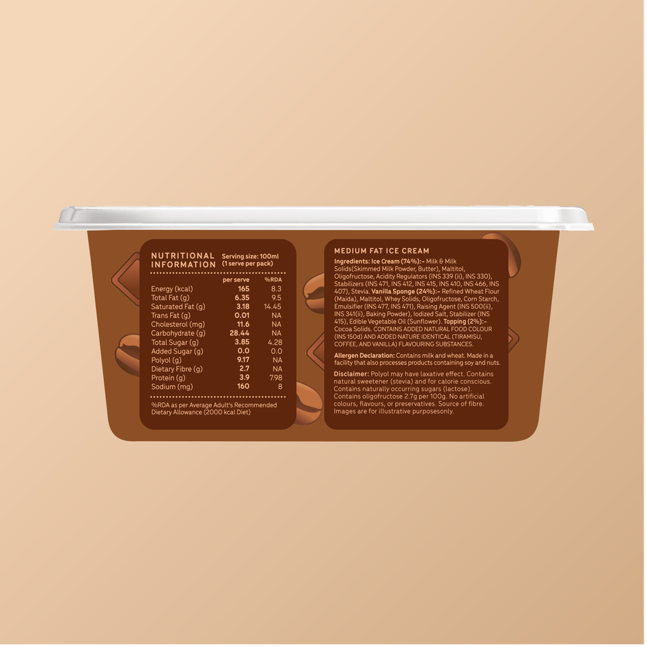 Go Zero Tiramisu Guilt Free Ice Cream Pastry
