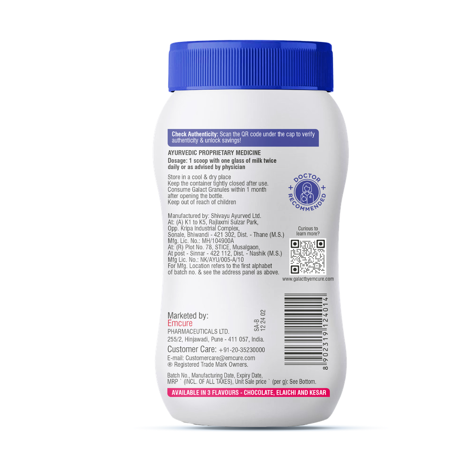 Galact Granules | Lactation Supplement with Shatavari | Chocolate Flavour