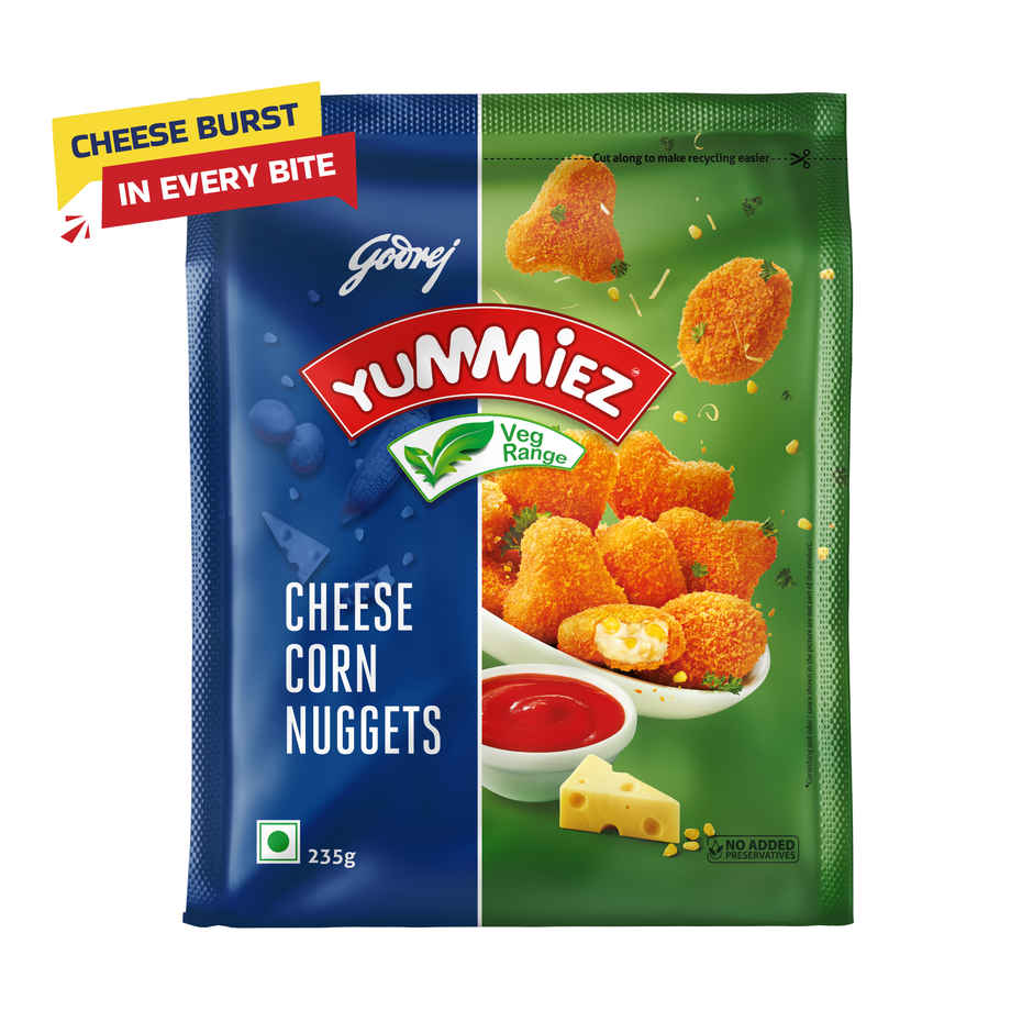 Godrej Yummiez Cheese Corn Nuggets | Frozen Snack | With Melting Cheese