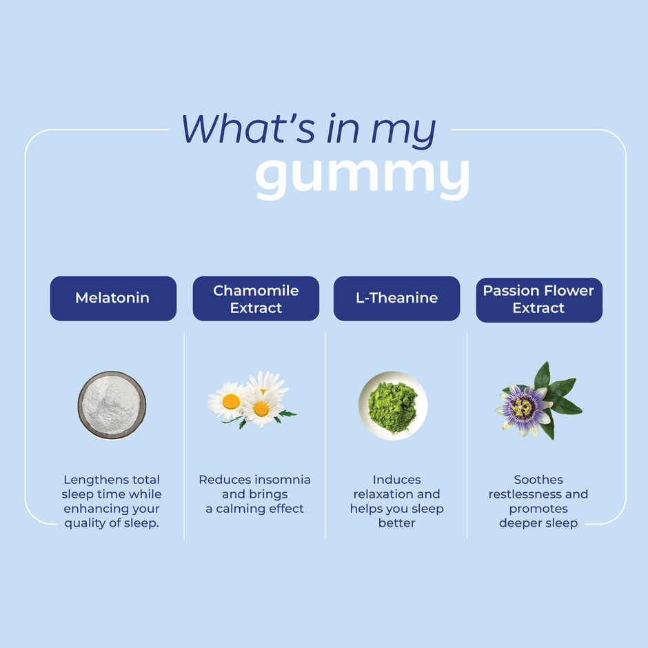 Arth By Emcure Melatonin Gummies | Sleep Gummies (Cranberry) with L-Theanine & Chamomile