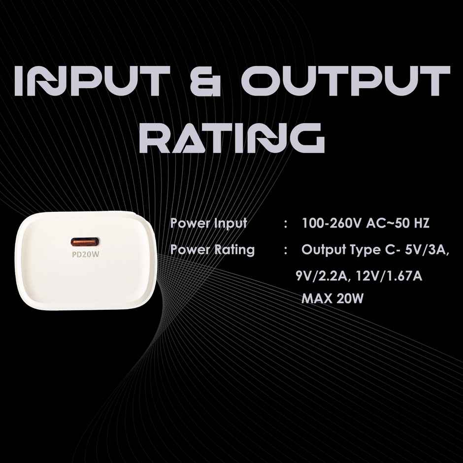 Nippo 20W Fast Charger With Charging Indicator | Gan Technology | White