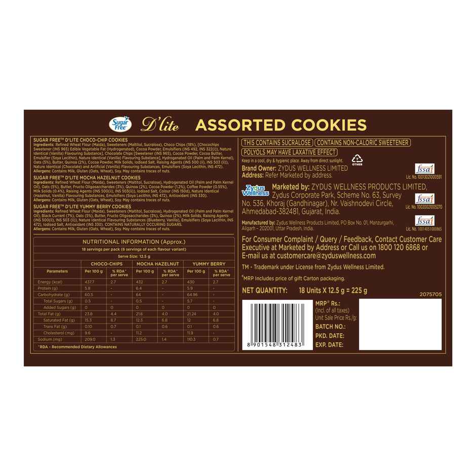 Sugar Free D'Lite Assorted Cookies Festive Celebration Gift Box