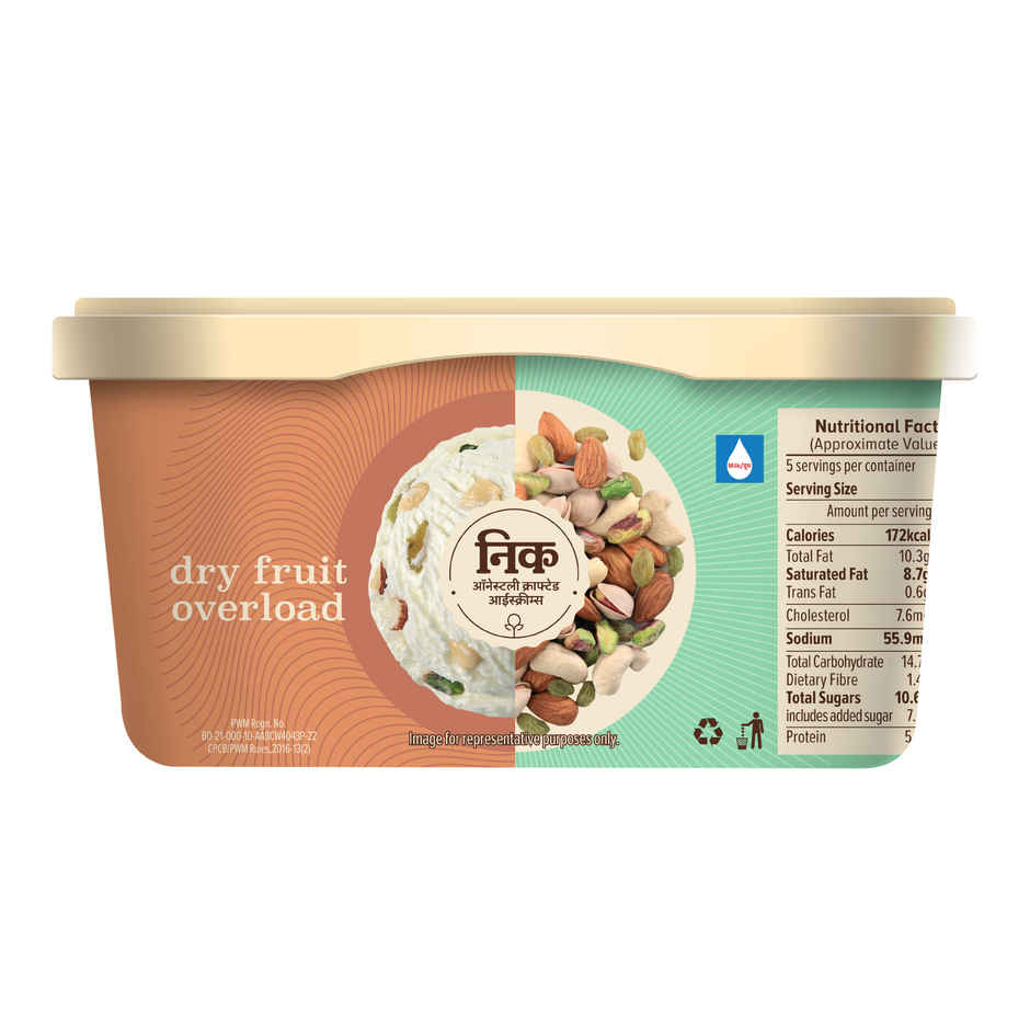 NIC Dry Fruit Overload Ice Cream Tub Combo | Preservative Free | No Artificial Flavors
