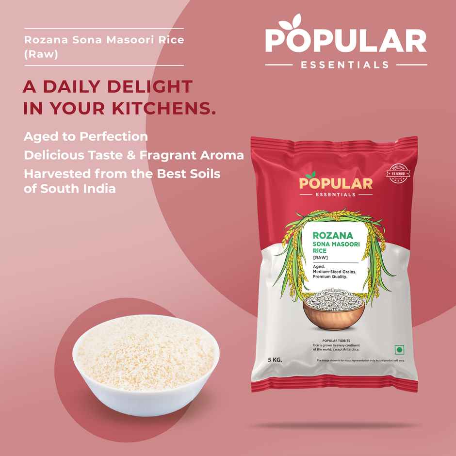 Popular Essentials Sona Masouri Gold Rice | Raw