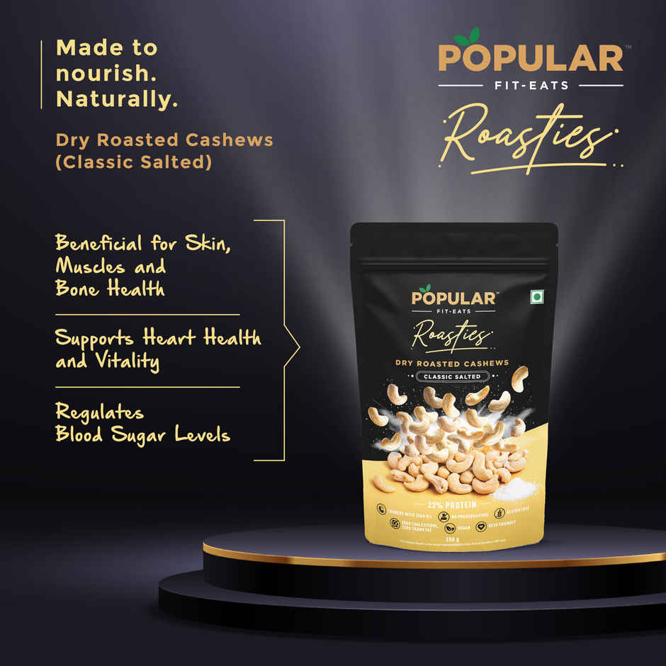 Popular Roasties Dry Roasted Cashew | Classic Salted