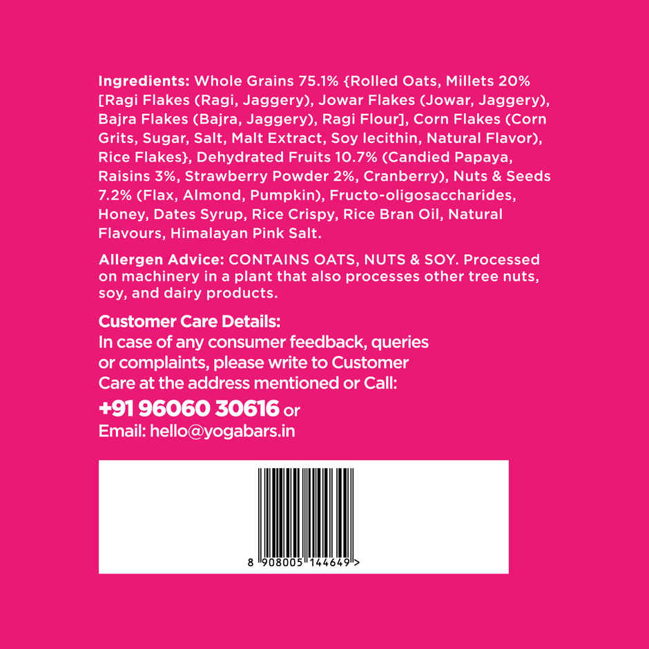 Yoga Bar Breakfast Cereal & Muesli | 91% Whole-Grains+ Dried Fruits + Fruit and Nut + Seeds