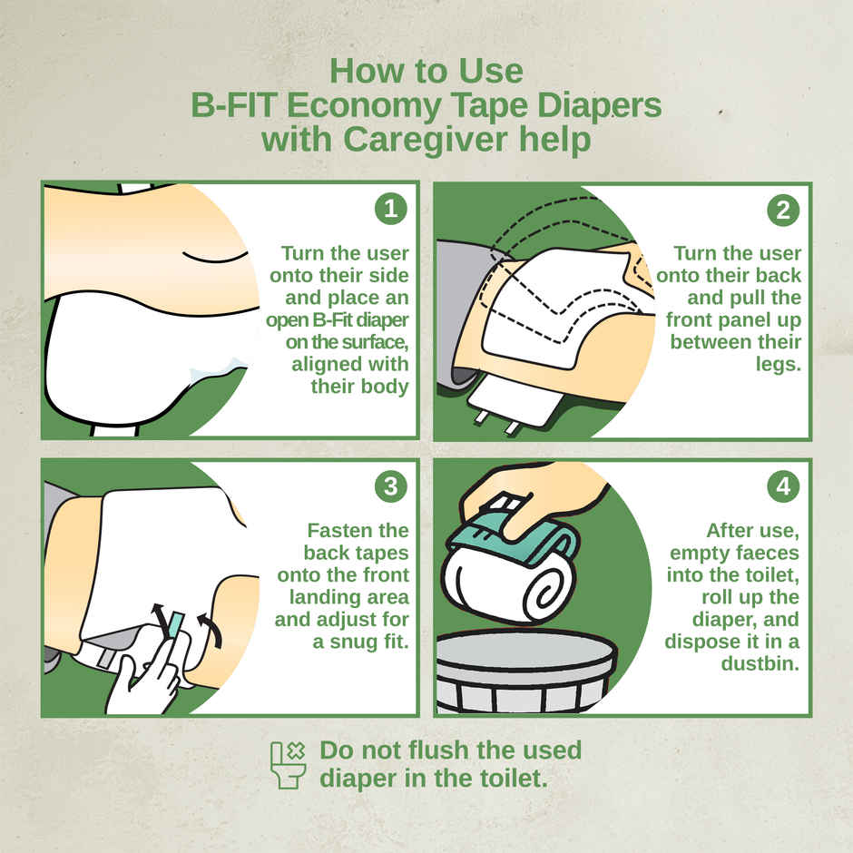 B-FIT Adult Diaper Tape | Economy Type | L |  32.68 - 59.84 inch Combo