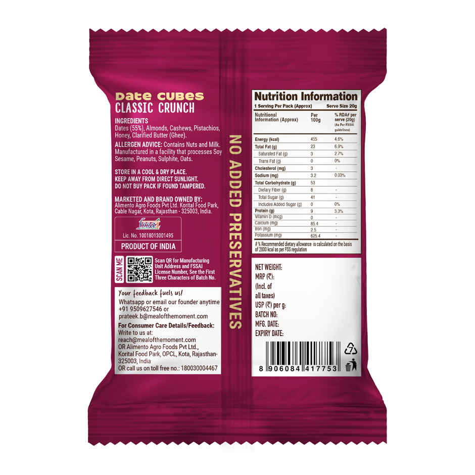MOM Classic Crunch Date Cubes