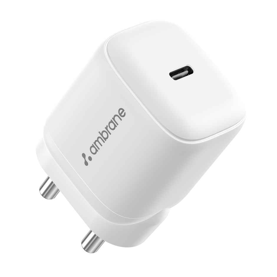 Ambrane 45W Dual Port GaN Charger | Type C Compatible with MacBook-Laptops-Android & iPhones
