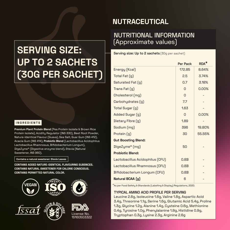 Ace Blend Intense Pink Guava Plant Protein | Lean Muscle & Recovery