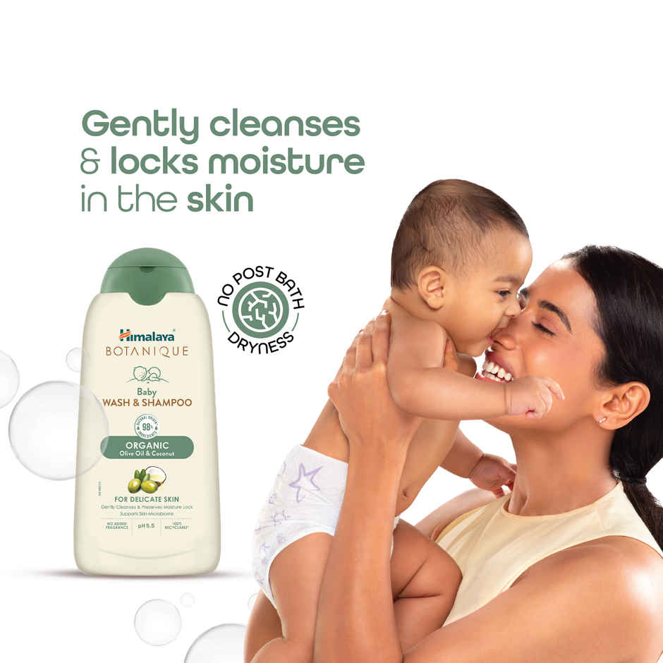 Himalaya Botanique Baby Wash & Shampoo | Organic | Preserve Moisture | Dermatologically Tested