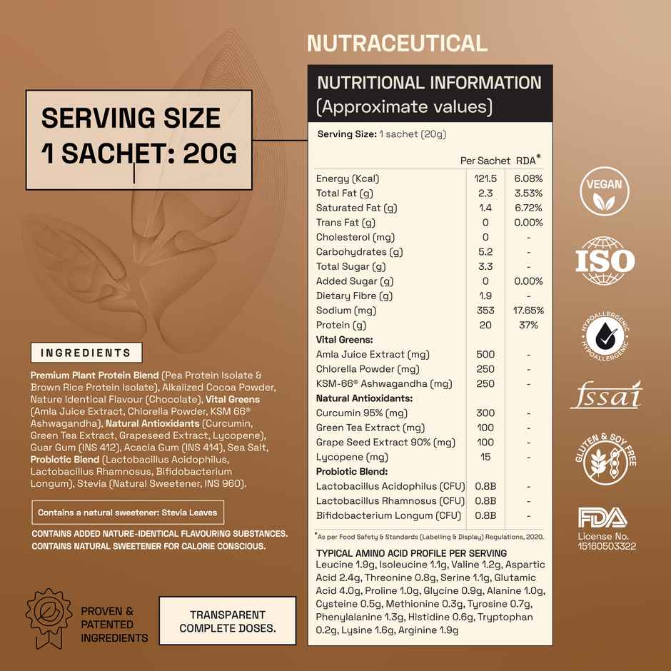 Ace Blend Premium Plant Protein | Raw chocolate | Daily