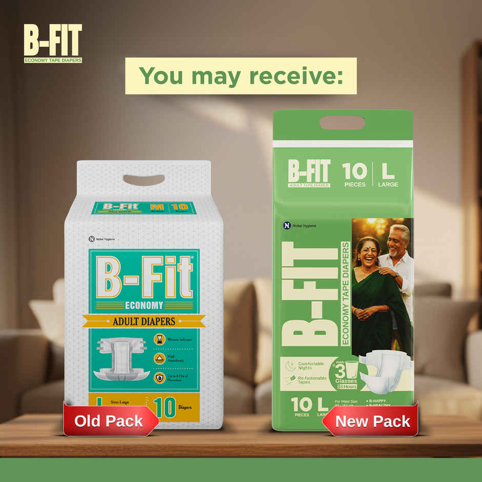 B-Fit Economy Adult Tapes Diapers (L, 32.68-59.84") Combo 