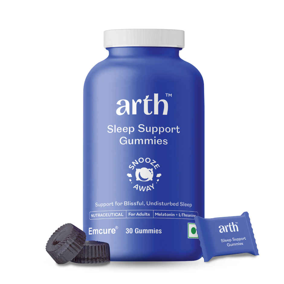 Arth By Emcure Melatonin Gummies | Sleep Gummies (Cranberry) with L-Theanine & Chamomile