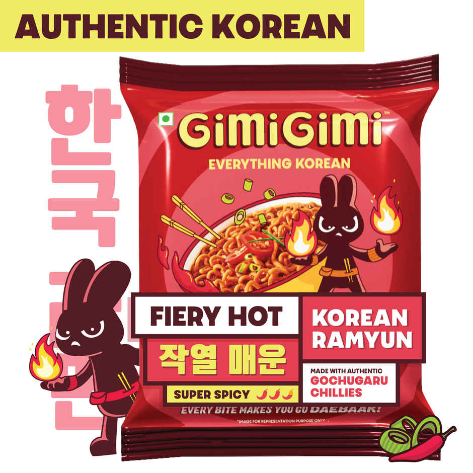 Gimi Gimi - Fiery Hot - Veg Korean Ramen Noodles