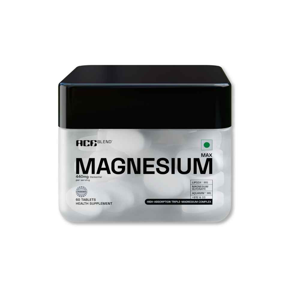 Ace Blend Max Magnesium Tablets 440mg | Magnesium Glycinate - Liposomal Lipoza - Aquamin