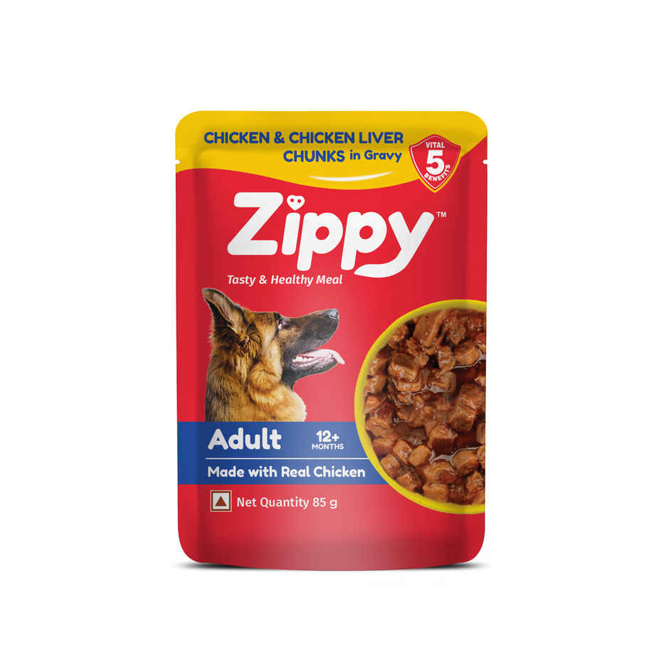 ZIPPY Adult Dog Food Chicken and Liver Chunks in Gravy