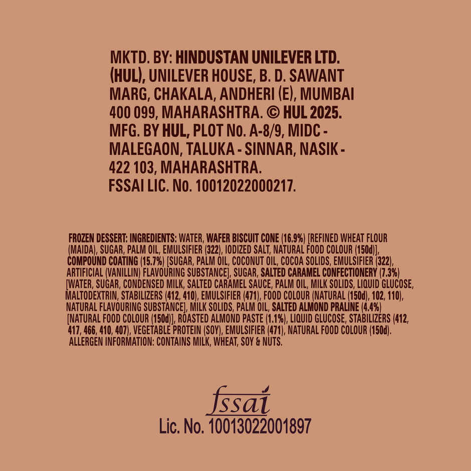 Kwality Walls Cornetto Almond Crunch Ice Cream Cone