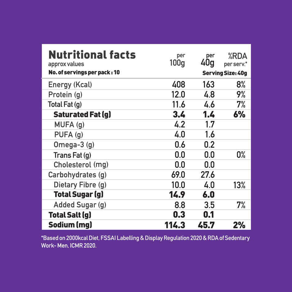 Yoga Bar Muesli Dark Chocolate + Cranberry, Omega - 3, Nuts & Seeds, Fibre Rich