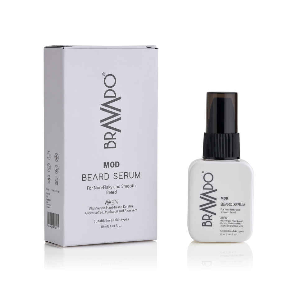 Bravado MOD Beard Grooming Serum | Beard Softener, Shine & Frizz Control for Men