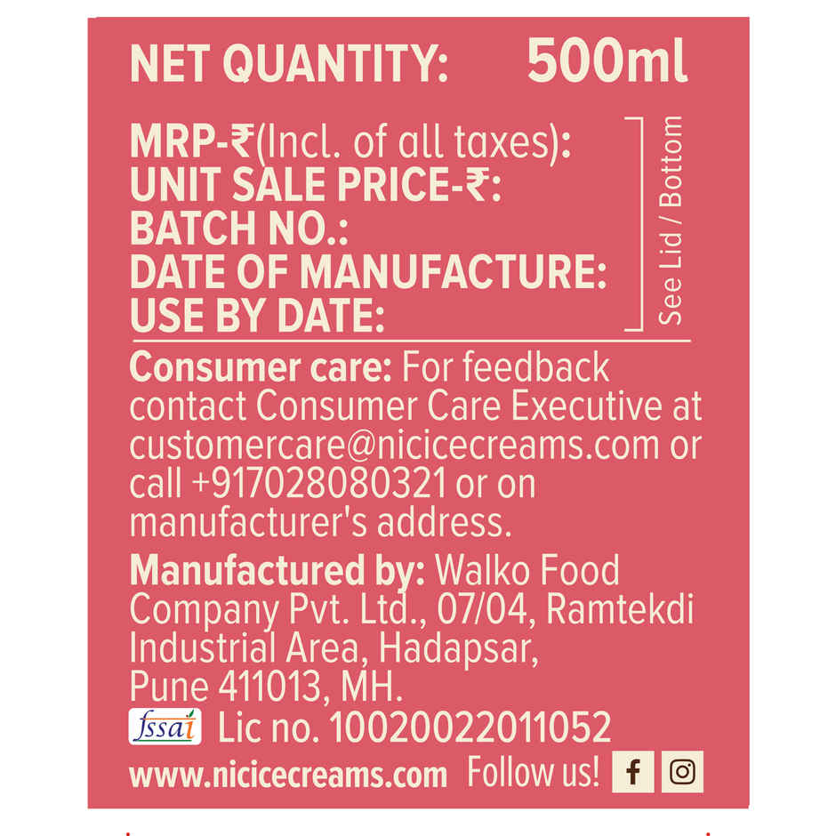 NIC Mixed Berries Ice Cream Tub | Preservative Free | No Artificial Flavors