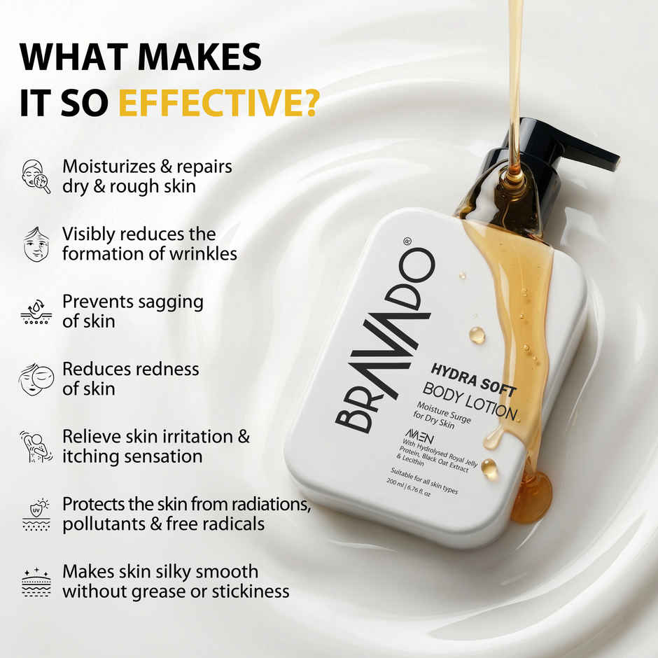 Bravado Hydra Soft Body Lotion with SPF | Dry Skin Moisturizer & Sun Protection, Skin Repair