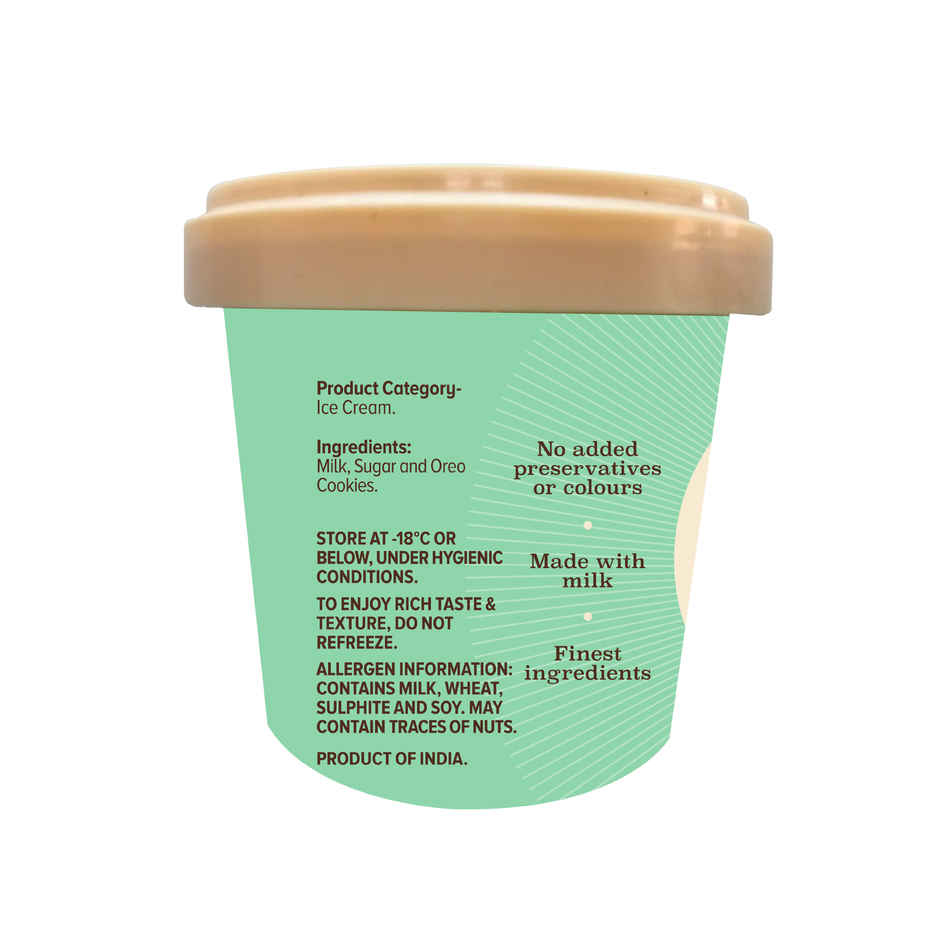 NIC Cookies N Cream Ice Cream Tub | Preservative Free | No Artificial Flavors