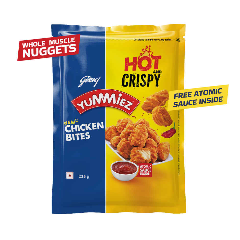 Godrej Yummiez Hot & Crispy Chicken Bites | Frozen Snack | Free atomic sauce