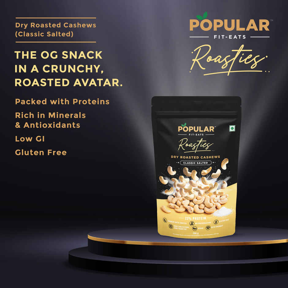 Popular Roasties Dry Roasted Cashew | Classic Salted