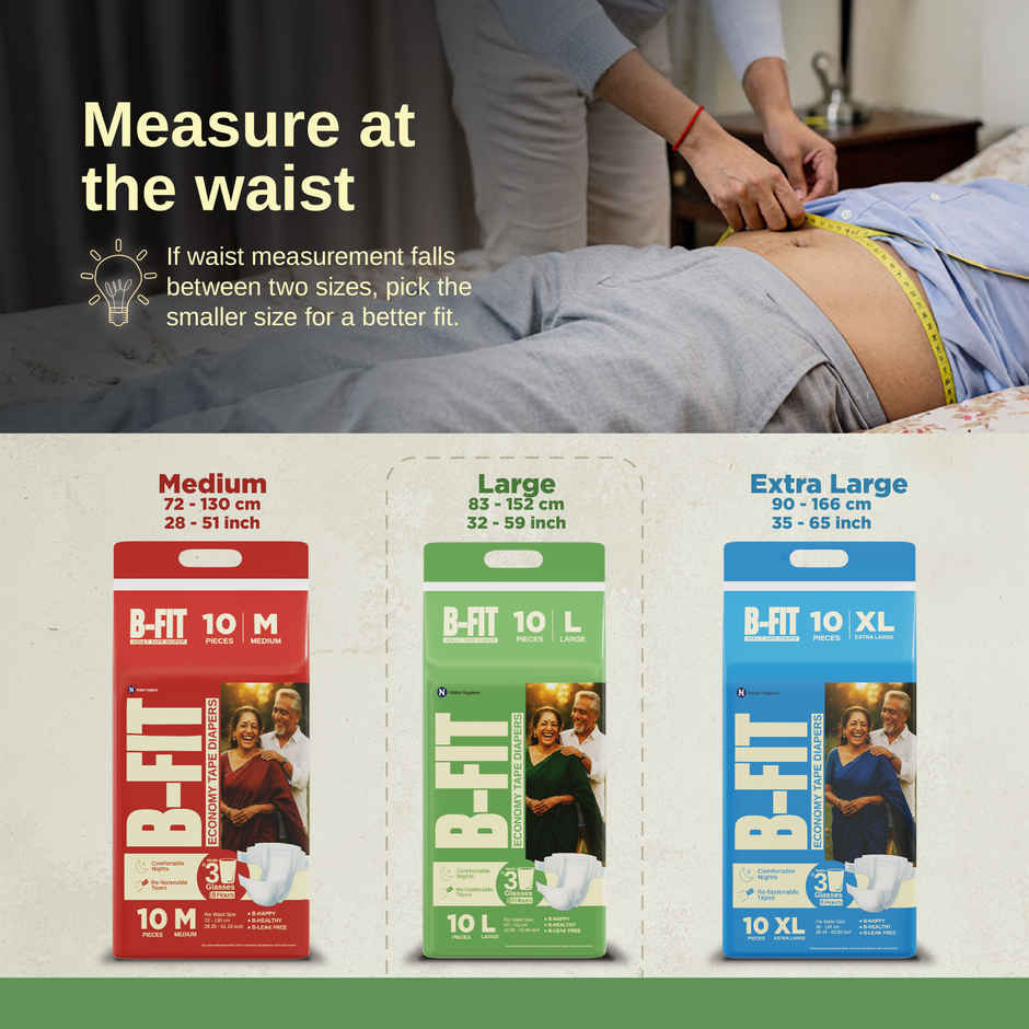 B-FIT Adult Diaper Tape | Economy Type | L |  32.68 - 59.84 inch Combo