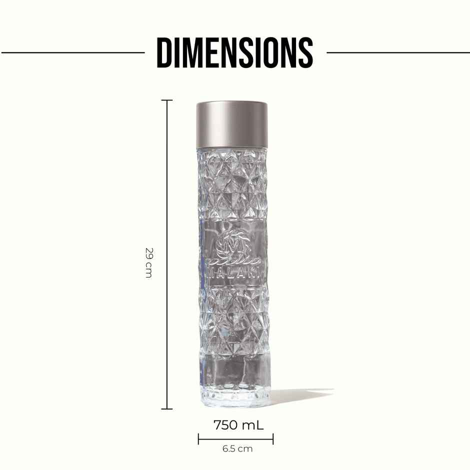 Malaki Crystal Glass Bottle with Leak | Proof Cap | 750 ml