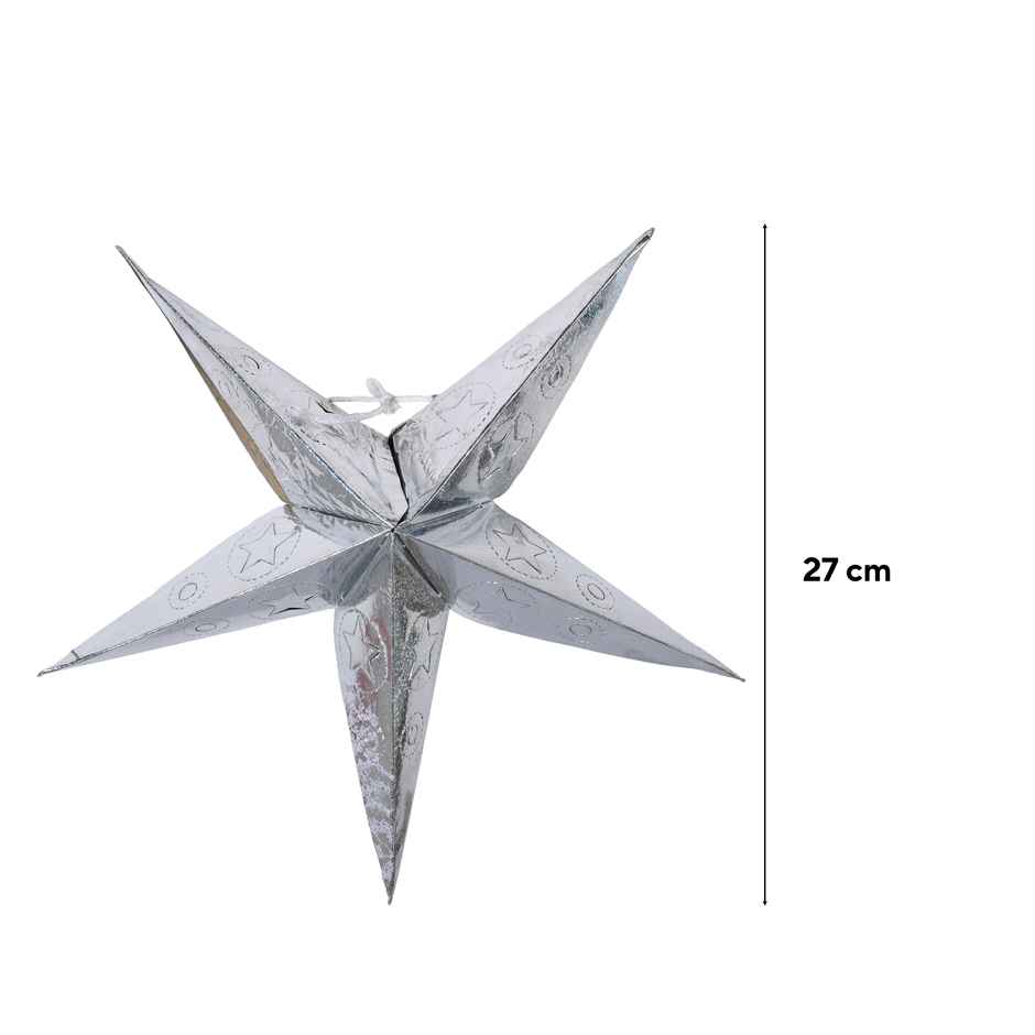 Christmas Hanging Silver Star Lantern | 27 cm | Mad Over Print