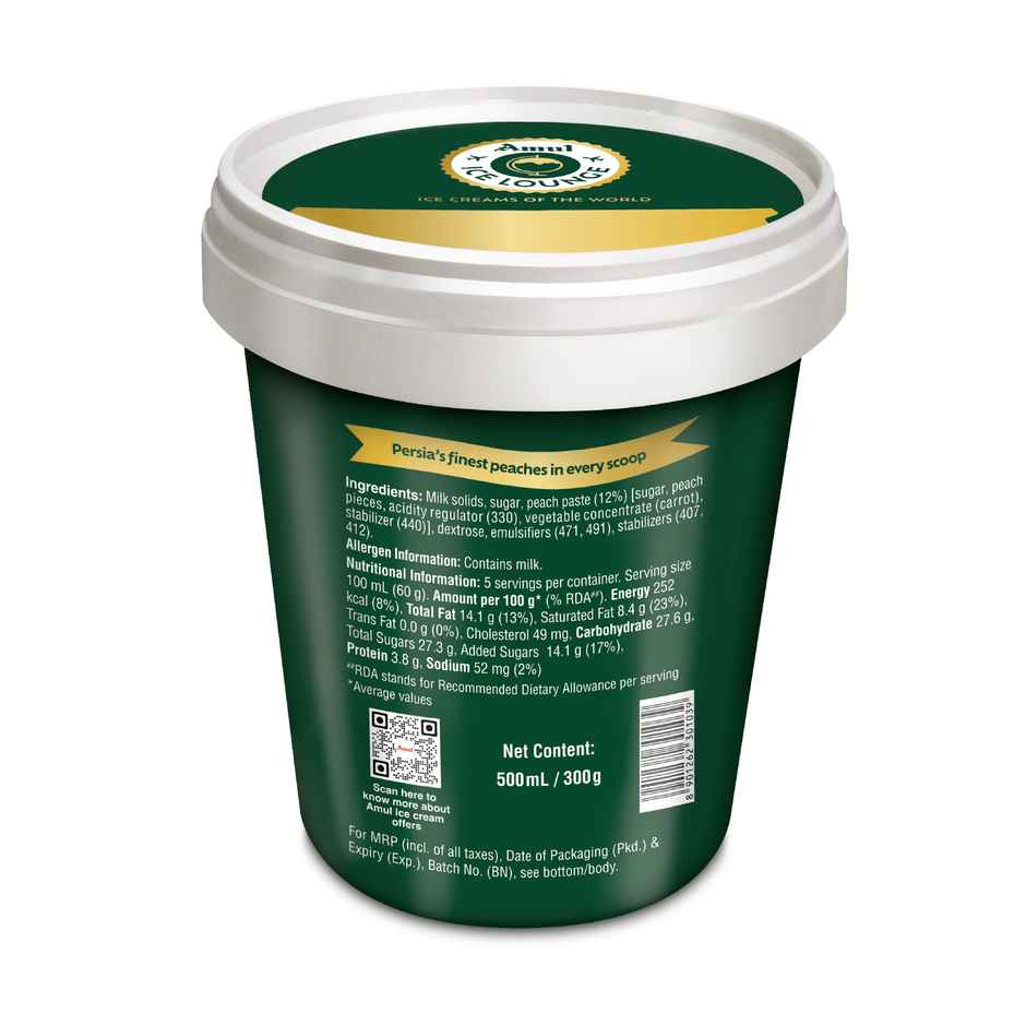 Amul Ice Lounge Persian Peach Ice Cream Tub