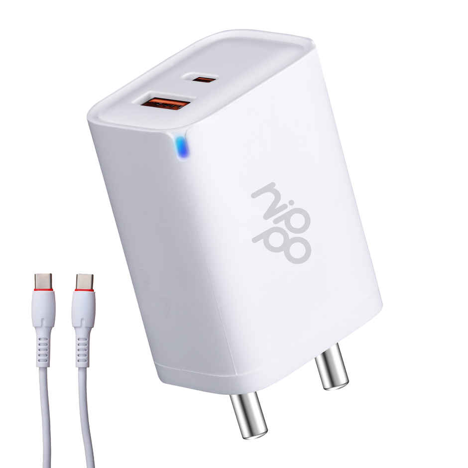 Nippo 45W Turbo Charger With Charging Indicator | Gan Technology | White