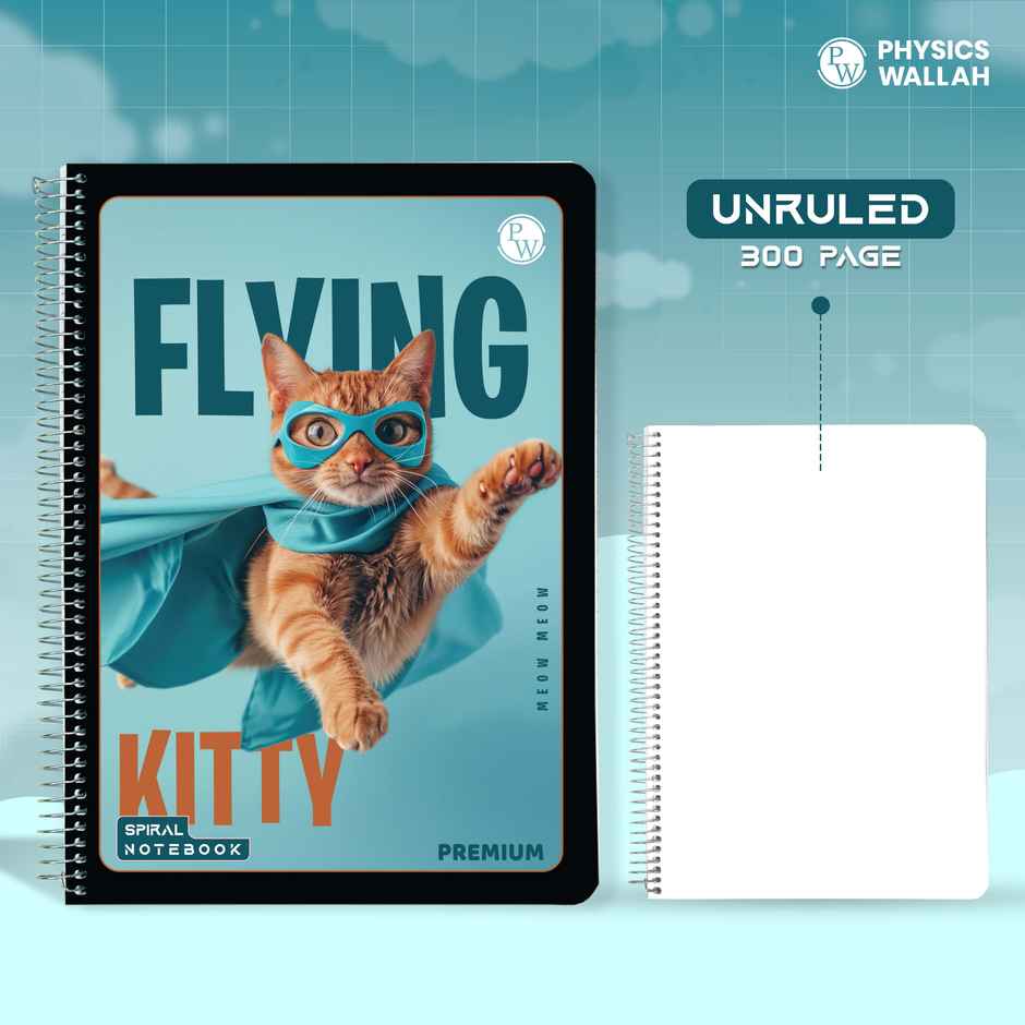 300 Pages A4 Size Spiral Binding Notebook | Unruled Register Plastic cover Notebooks