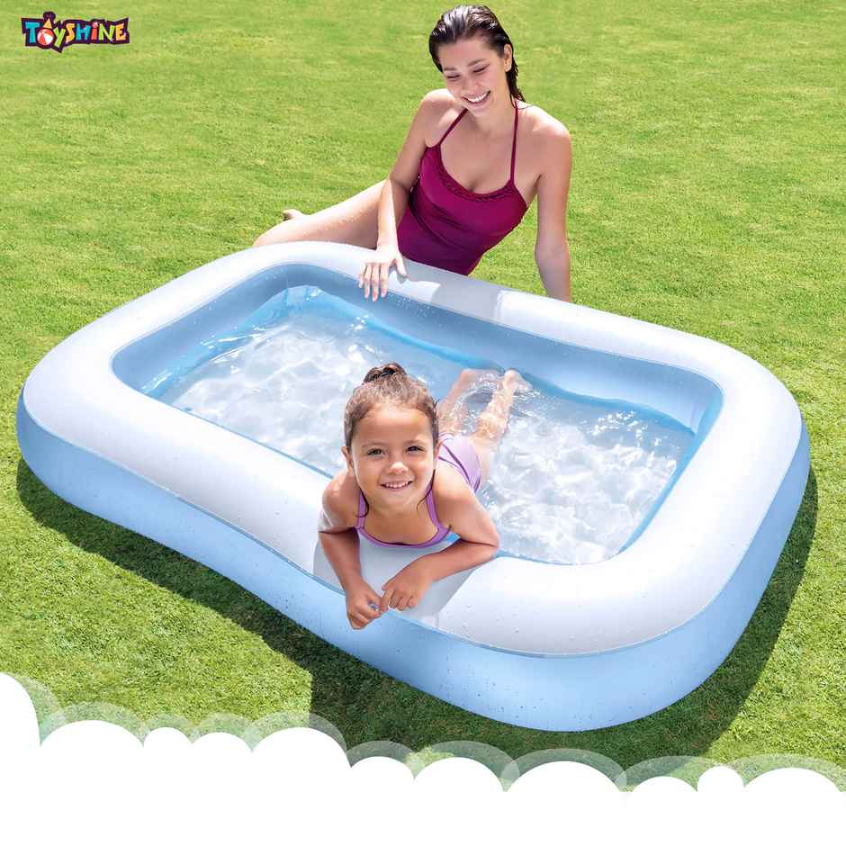 Toyshine Intex Big Rectangular Kids Pool | Blue (Ages 2-5)