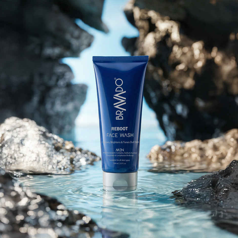 Bravado Reboot Face Wash for Men | Vitamin C | Hydrating Cleanser with Niacinamide for Bright Skin