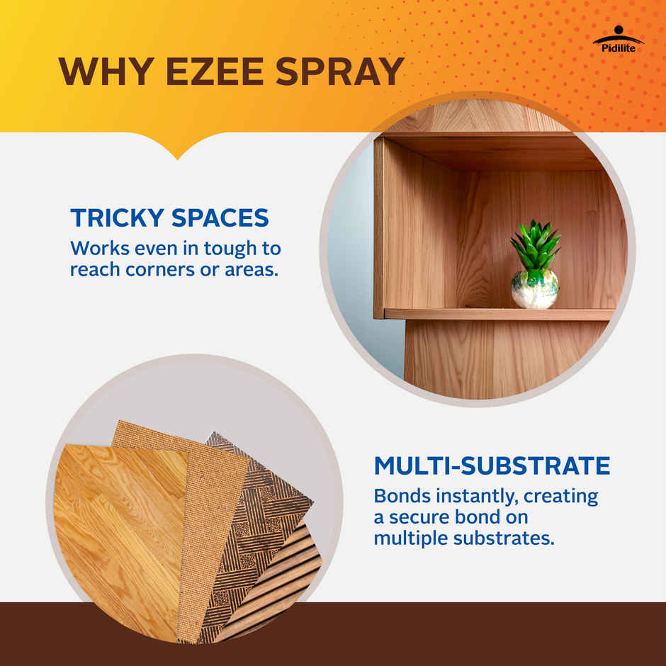 Fevicol Ezee Spray Adhesive 383g-Fast 5-Min Set, Multi-Purpose Contact Glue for Woodwork & DIY