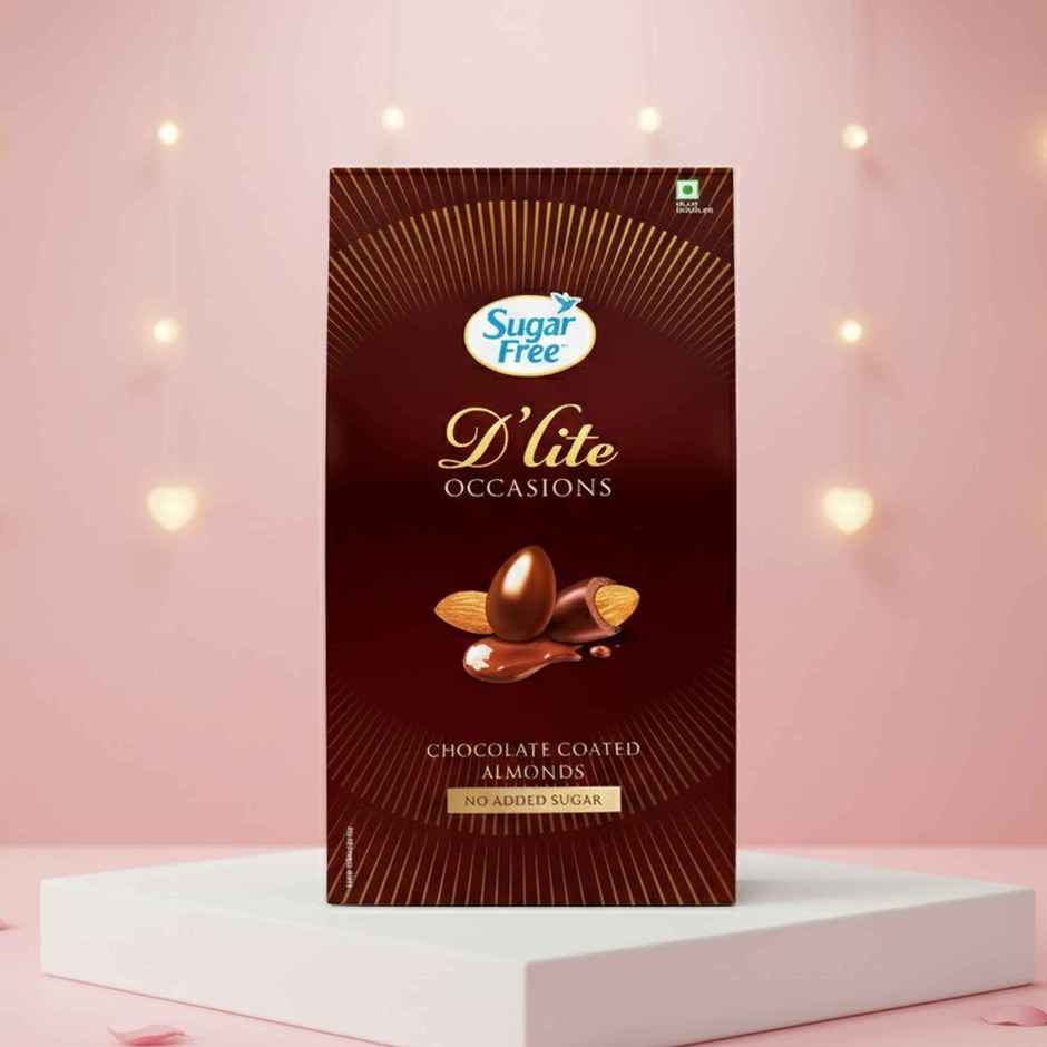 Sugar Free D'Lite Chocolate Coated Almonds Festive Celebration Gift Box