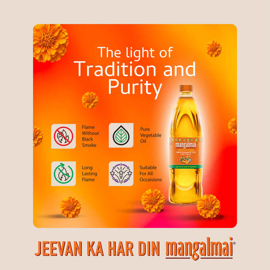Mangalmai Pooja Oil Til & Veg Oil Blend for Smokeless Diya Light
