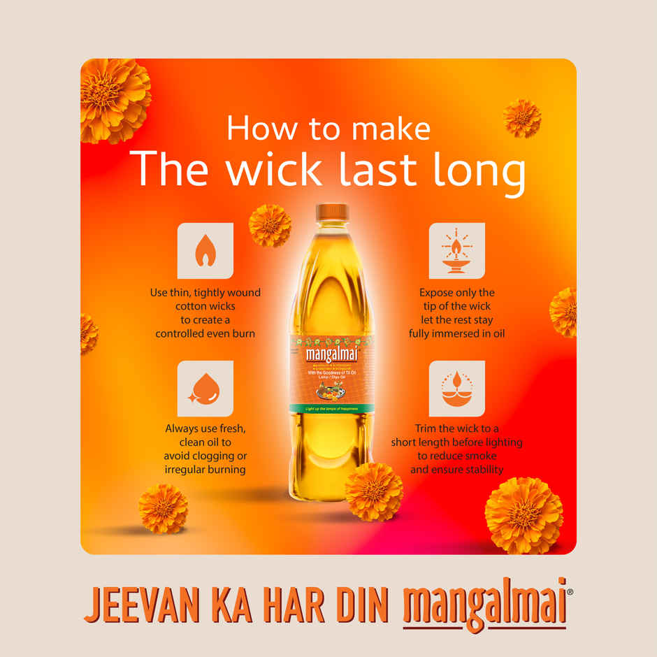 Mangalmai Pooja Oil Til & Veg Oil Blend for Smokeless Diya Light