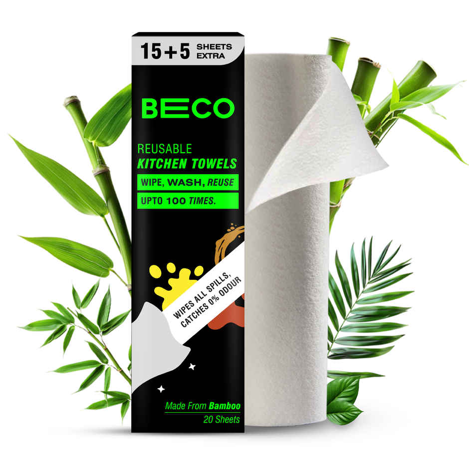 Beco Reusable Kitchen Towel Roll - 15 + 5 Sheets Combo 