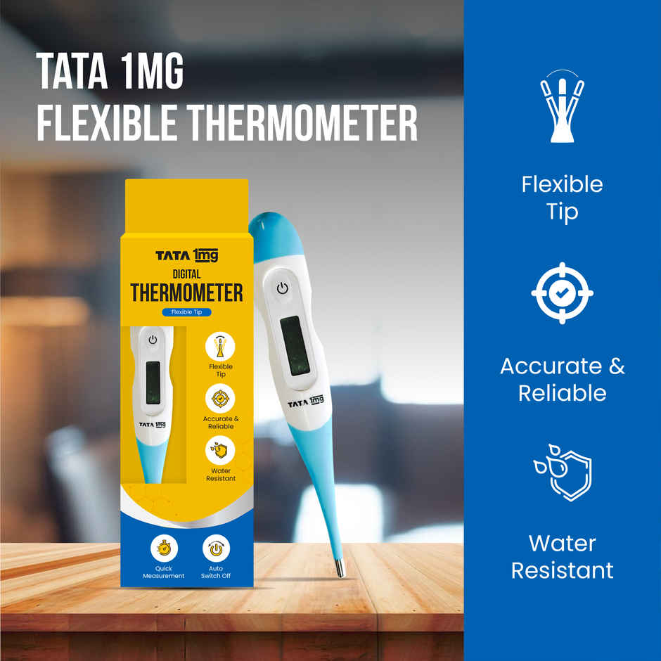Tata 1mg Flexible Tip Digital Thermometer with One Touch Operation for Child and Adult