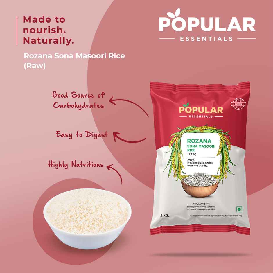 Popular Essentials Sona Masouri Gold Rice | Raw