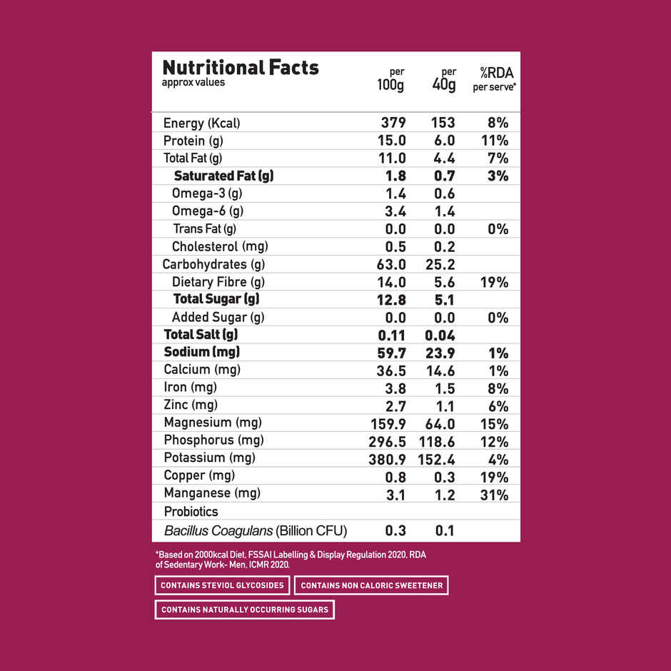 Yoga Bar Super Muesli,No Added  Sugar,Probiotics & Prebiotics,82%Whole Grains+Seeds+Almonds