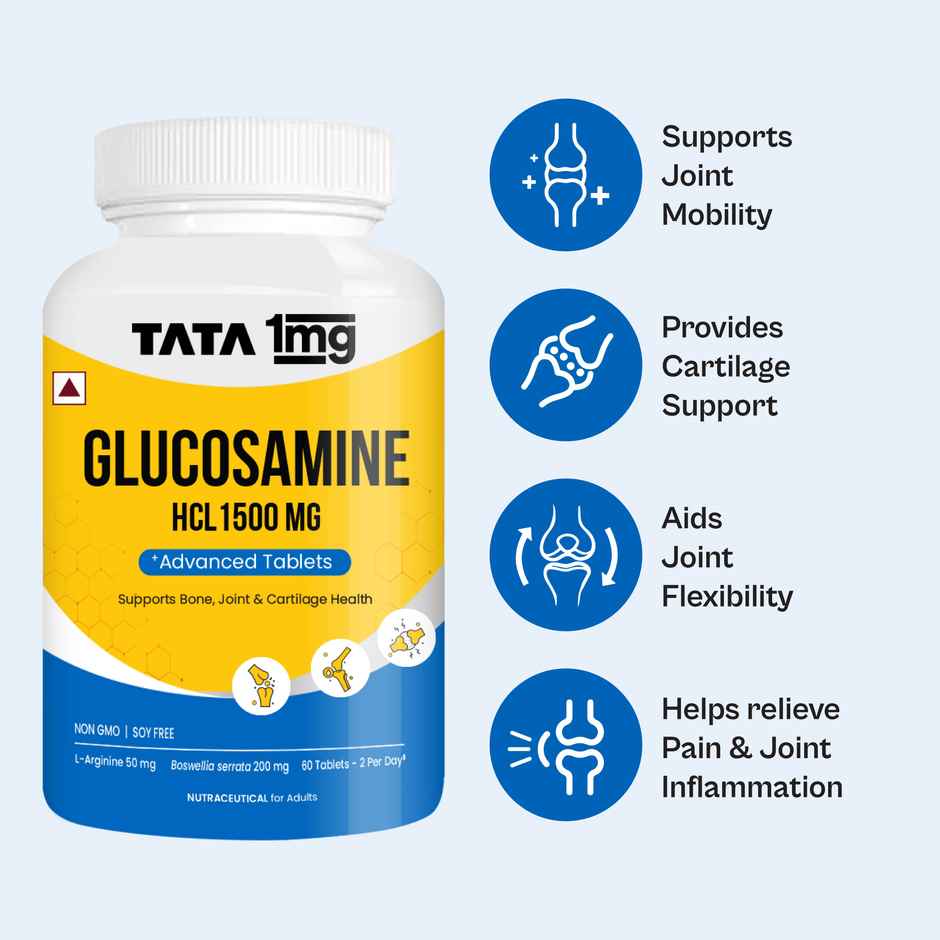 Tata 1mg Glucosamine Hcl Tablet With Boswellia 60 Tablets