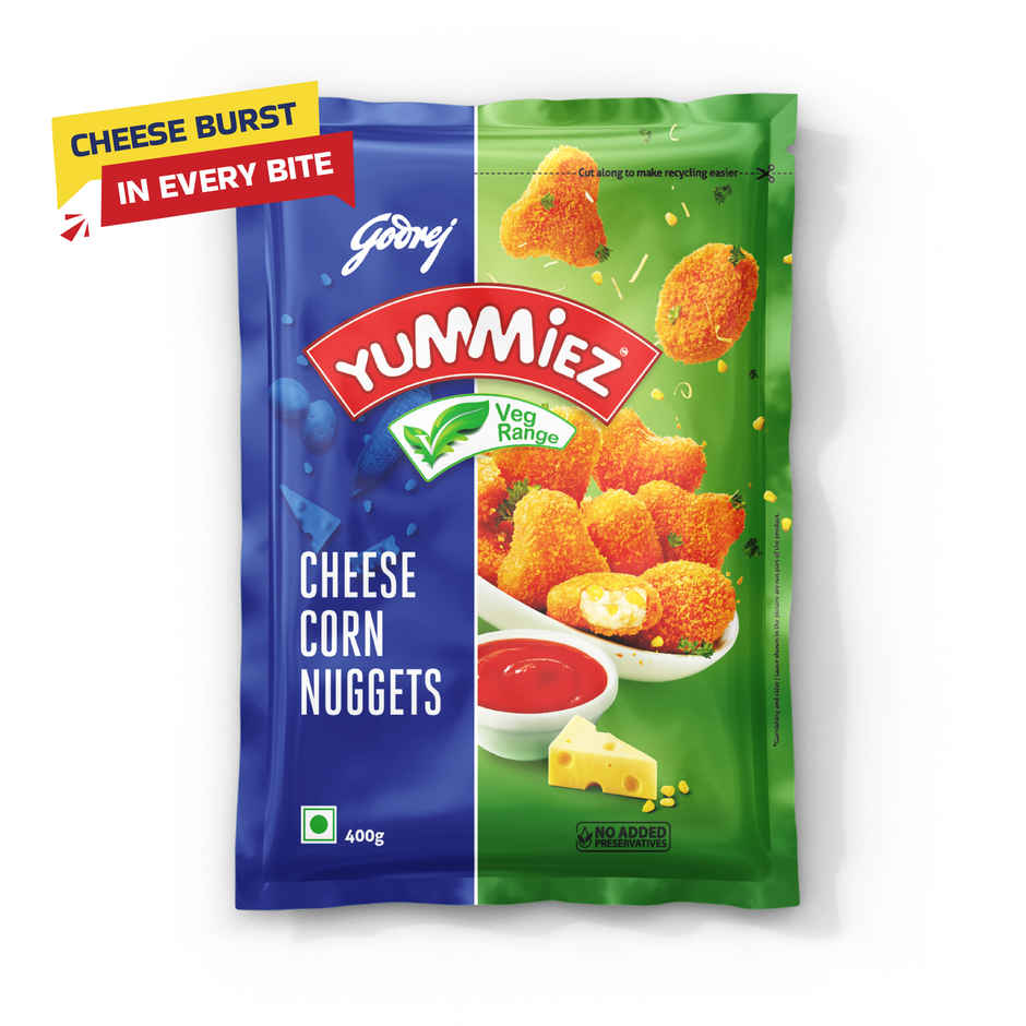Godrej Yummiez Cheese Corn Nuggets | Frozen Snack | With Melting Cheese