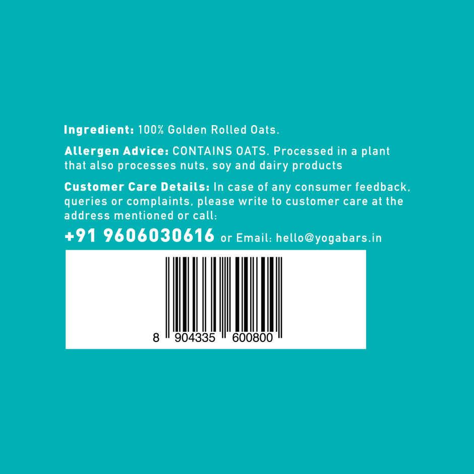 Yogabar Rolled Oats 400g Pouch | Premium Golden Rolled Oats, Gluten Free Oats with High Fibre Combo