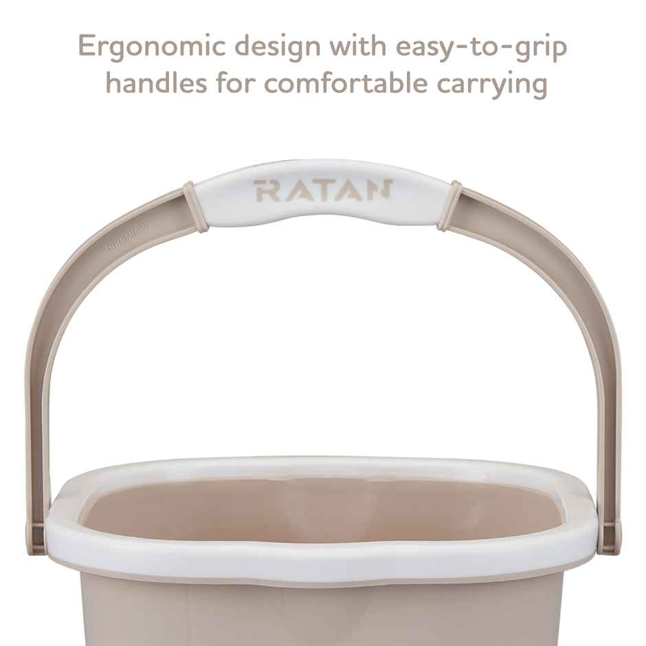 Ratan Plasticware Premia Bucket (5L X 1) - Desert Rose|Light Weight And Easy To Carry